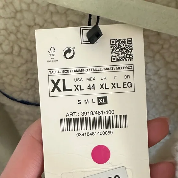 Zara Plaid Jacket with Sherpa Cream Lining - Picture 3 of 3